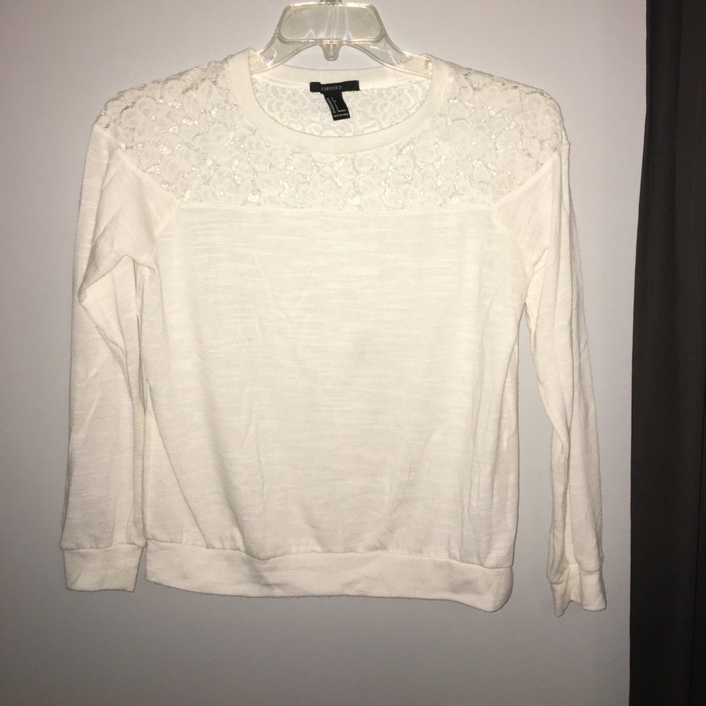 forever 21 lace white long sleeve